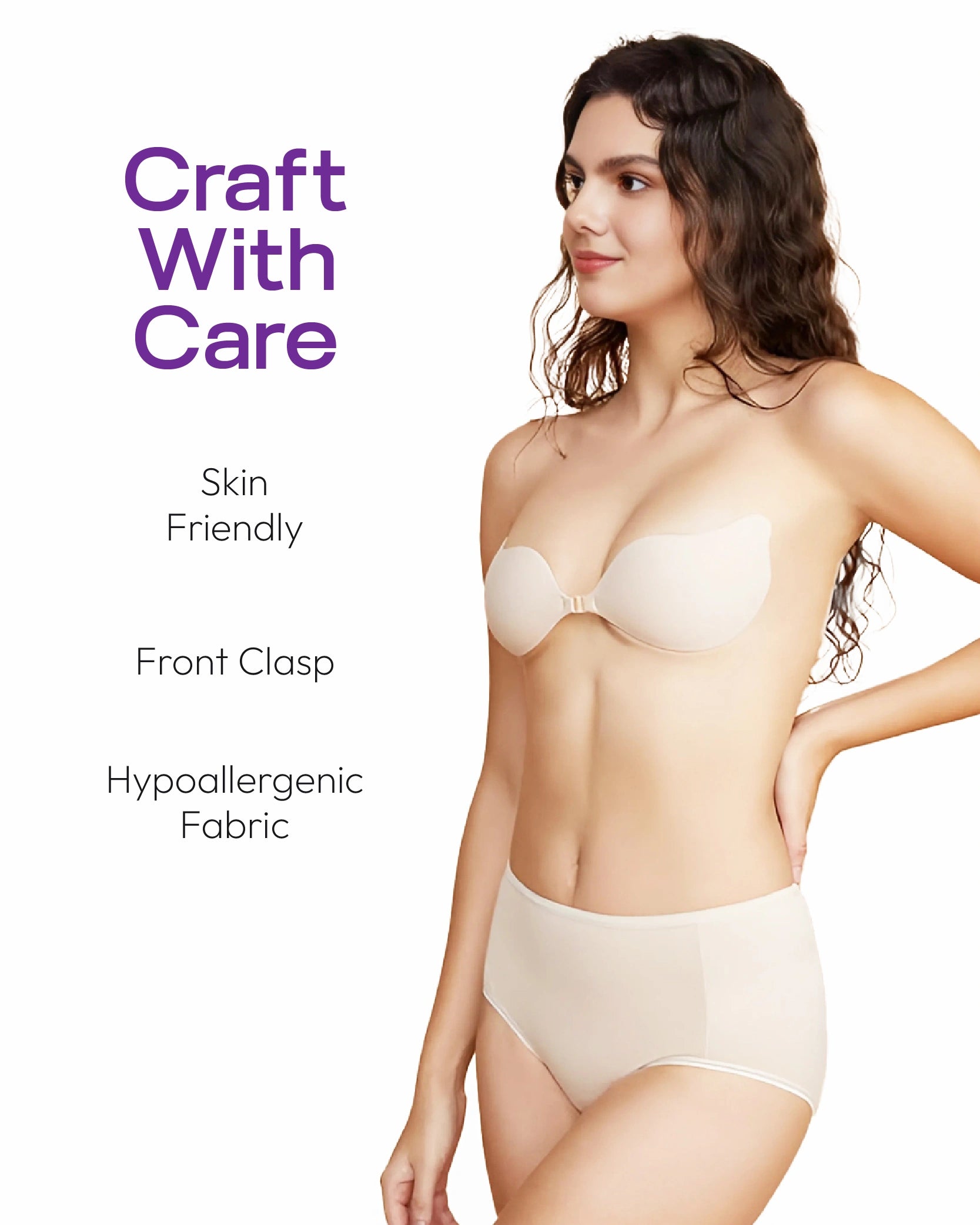 HerCurve™ USA Strapless Adhesive Bra