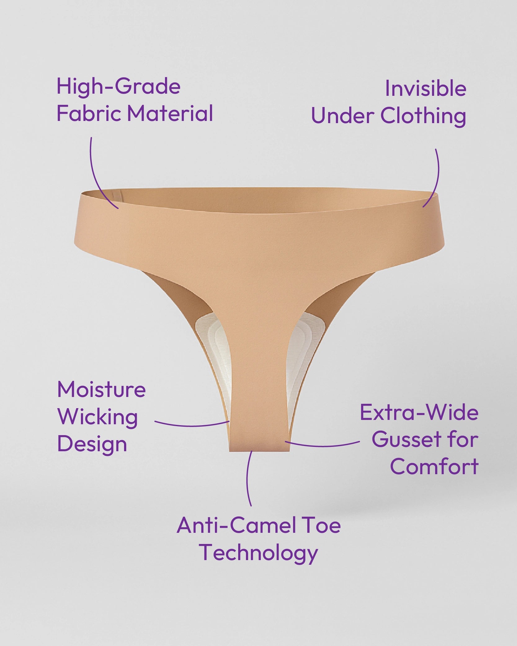 HerCurve™ USA Seamless Underwear Thong